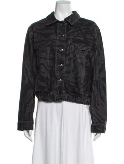 Pre-owned Ganni Denim Jacket In Gray