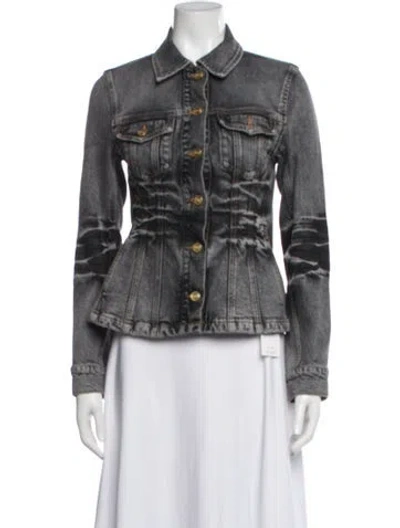 Pre-owned Ganni Denim Jacket In Gray