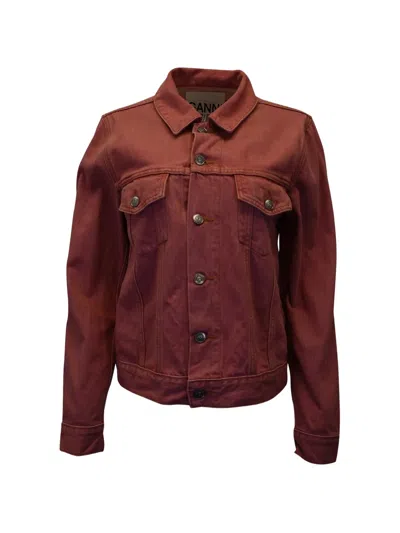 Pre-owned Ganni Denim Jacket In Pink