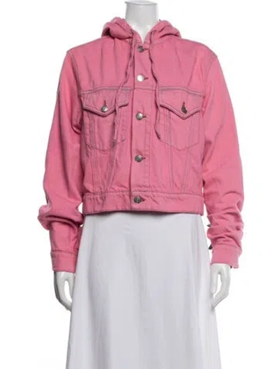 Pre-owned Ganni Denim Jacket In Pink