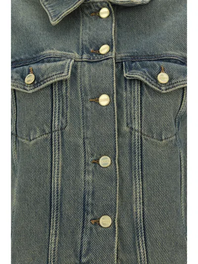 Ganni Denim Jacket In Multi