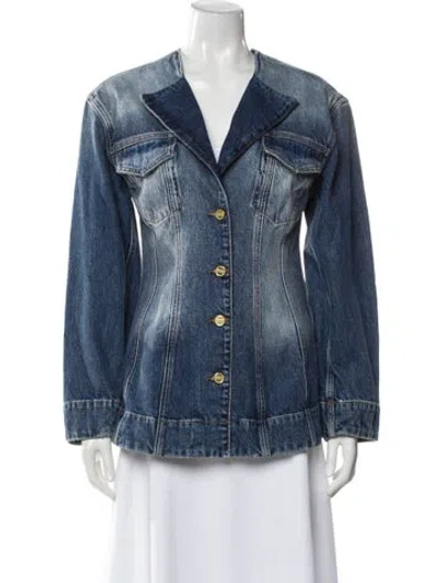 Pre-owned Ganni Denim Jacket W/ Tags In Blue