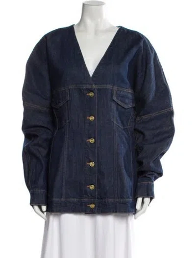Pre-owned Ganni Denim Jacket W/ Tags In Blue