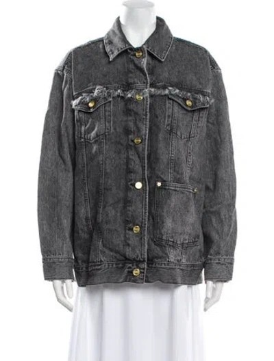 Pre-owned Ganni Denim Jacket W/ Tags In Gray