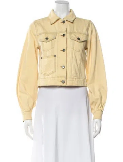 Pre-owned Ganni Denim Jacket In Yellow