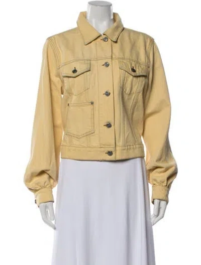 Pre-owned Ganni Denim Jacket In Yellow
