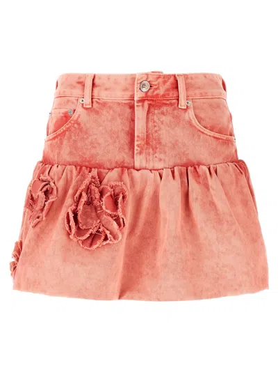 Ganni Denim Jeans Skirt Skirts Pink In Red