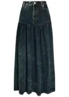 Ganni Denim Maxi Skirt