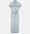 Ganni Stretch Denim Midi Dress In Blue