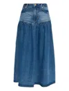 Ganni Denim Banded Maxi Skirt