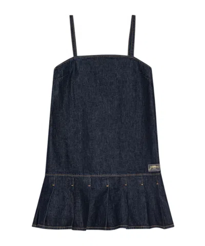 GANNI GANNI DENIM STRAP MINI DRESS