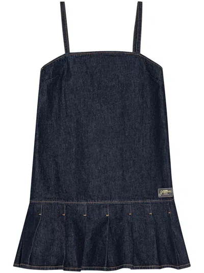 Ganni Denim Mini Dress In Blue