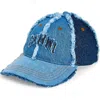 Ganni Denim Patchwork Cap In Blue