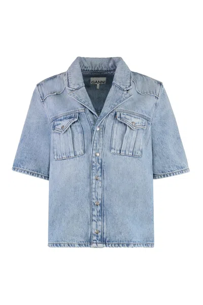 Ganni Denim Shirt In Blue