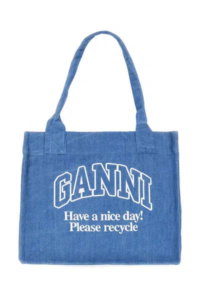Ganni Denim Shopping Bag In 630