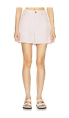 Ganni Frayed Denim Shorts In Mauve