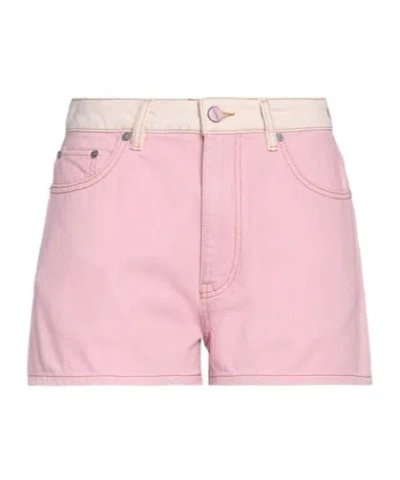 Ganni Denim Shorts In Pink