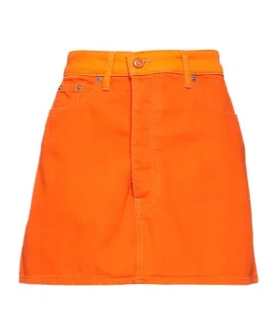 Ganni Denim Skirts In Orange
