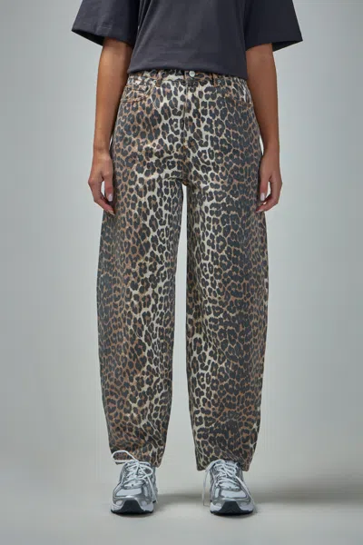 Ganni Women Leopard Stary Jeans In Animal Print