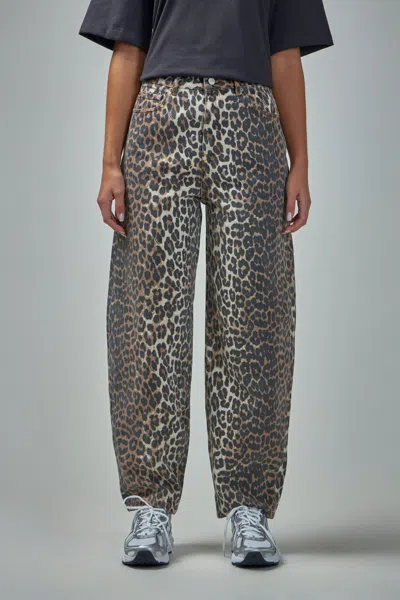 Ganni Denim Stary Jeans In Animal Print