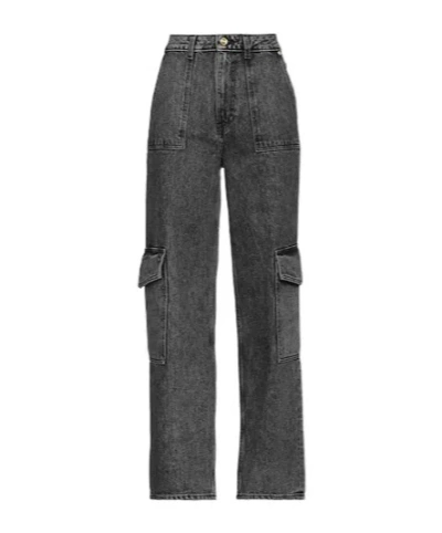 Ganni Denim Trousers In Gray