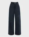 Ganni Denim Wide Jeans In Rinse