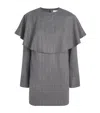 Ganni Detachable-collar Stripe Mini Dress In Gray