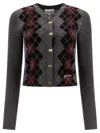 Ganni Anthracite Grey Merino Wool Cardigan In Gray