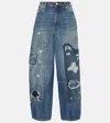 Ganni Blue Heavy Washed Carpenter Jeans In Blau