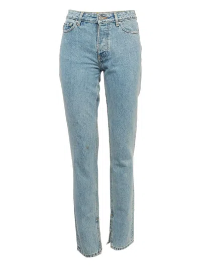 Pre-owned Ganni Distressed-finish Jeans In Blue