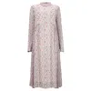 Ganni Ditsy Floral Midi Dress In Multicolor Cotton In Multi