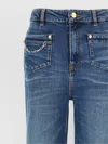 Ganni 'divine' Denim Trousers Featuring Chain Detail