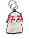 Ganni Dog Bow Keyring In White
