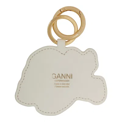 Ganni Dog Keyring In Brown