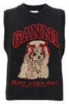Ganni 'dog' Vest In Black