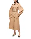 Ganni Womens Tigers Eye Logo-embellished Bonded Cotton Trench Coat In Tiger's Eye