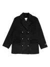 Ganni Double Breasted Blazer In Black