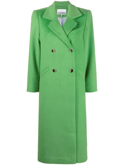 GANNI DOUBLE-BREASTED BUTTON-FASTENING COAT