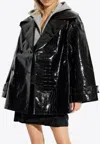 Ganni Double-breasted Croc-embossed Leather Coat
