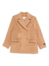 Ganni Double-breasted Jacket In Brown