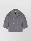Ganni Double-breasted Oversized Coat Featuring Pockets In Gray