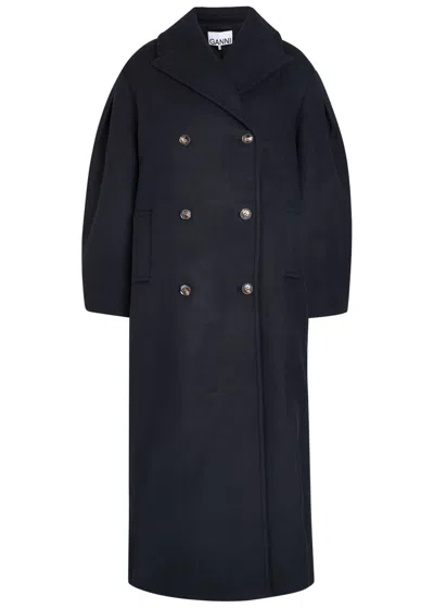 GANNI GANNI DOUBLE-BREASTED WOOL-BLEND PEACOAT
