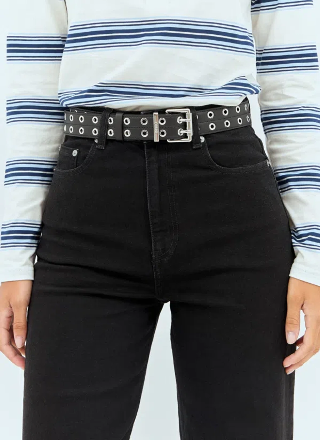 GANNI｜ (Black Double Eyelet Belt (A6586 099)) 24627315_54622117_1000.jpg