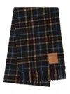 Ganni Fringed Plaid Pattern Scarf Accessory In Multi