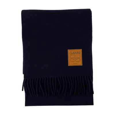 GANNI GANNI DOUBLE FACE SOLID SCARF