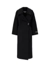 Ganni Double-face Wool Lace-up Coat Phantom