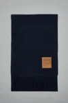 Ganni Double Face Wool Solid Scarf In Blue