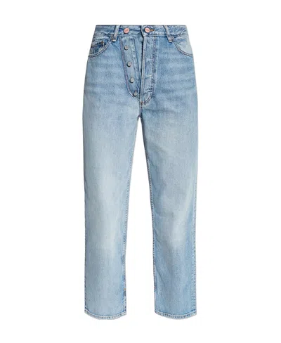 Ganni Double-fly Jeans In Blue