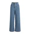 Ganni Striped Baggy Jeans In Blue