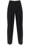 Ganni Drapey Melange Loose Mid Waist Pleat Pants